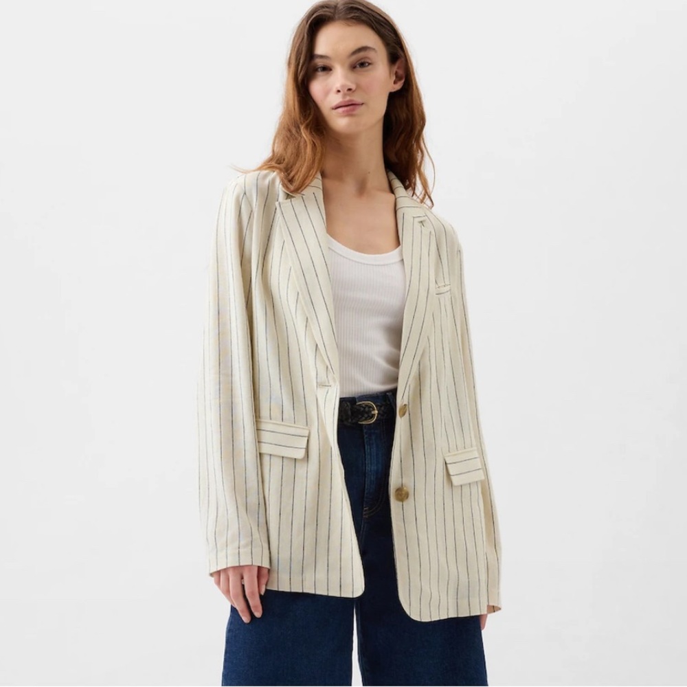 NWT Gap Factory linen blend 2 button jacket